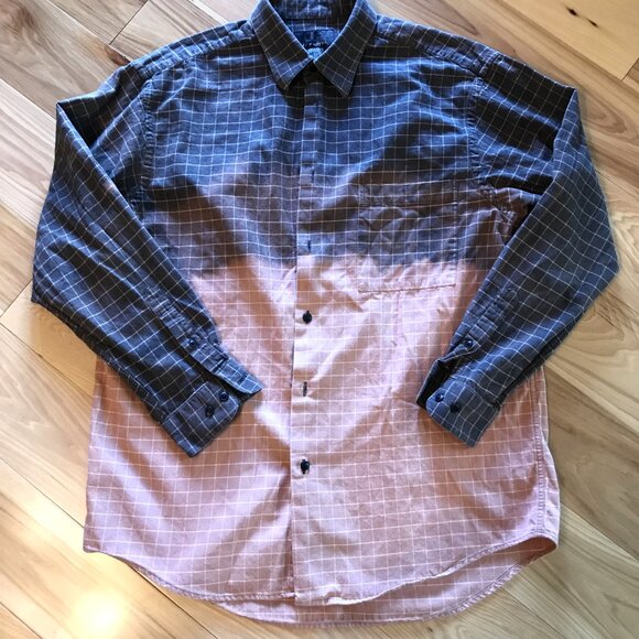Bleached Flannel Painted Shirt, Size Medium: Upcycled, Autumn Theme Fall Leaves - Picture 3 of 13